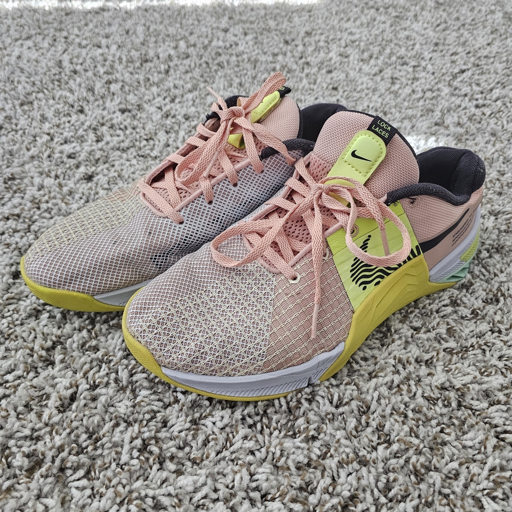 Nike Pink and Yellow Women's Athletic Shoes